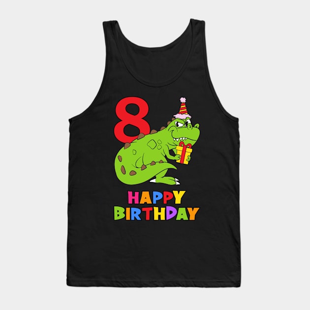 8th Birthday Party 8 Year Old Eight Years Tank Top by KidsBirthdayPartyShirts